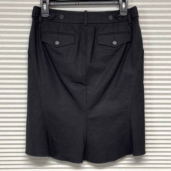 BCBGMaxazria Black Wool Fish Tail Pencil Skirt Size 2 - Picture 2 of 6